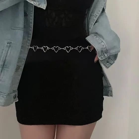 Colar versátil com corrente de cintura Love, decoração feminina, cintura combinando, saia curta, moda, saia, calça, corr