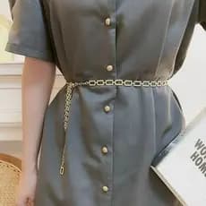 Corrente de cintura feminina da moda, retangular única e pequena com diamantes