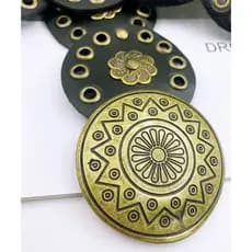 Cinto boho chic OURO VELHO modinha fivela redonda