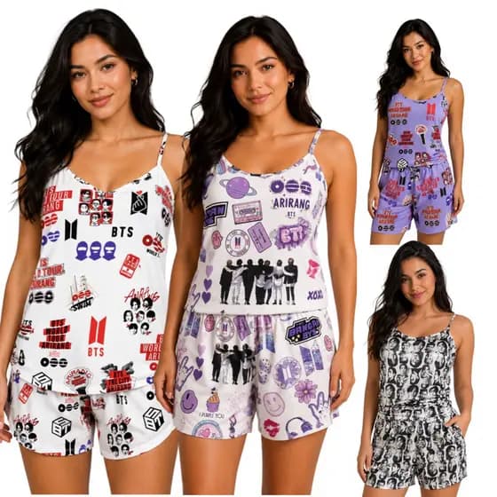 Pijama Feminino Dorama Bt21 Kpop Arirag