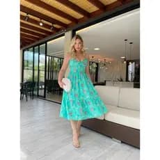Vestido Feminino Estampado Boneca Alca