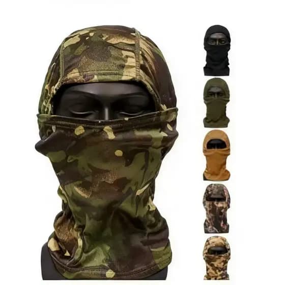 Máscara Protetor Facial Balaclava Respirável Proteção UV50+ Camuflagem Ninja