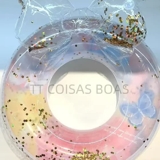 Boia Inflável Infantil Super Linda Com Lantejoulas e Laços 70 cm