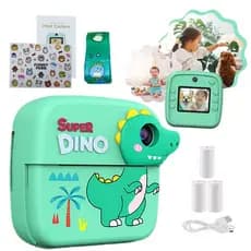 Câmera Impressora Para  Crianças Fotográfica Digital Vídeo Unicórnio Dinosauro