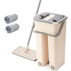 Mop Flat Giratório 360 com Balde Duplo Lava e Seca Microfibra Rodo Mágico