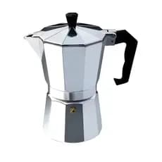 Cafeteira Italiana Moka 6 Xícaras – Café Espresso Manual em Alumínio Prata, Design Luxo