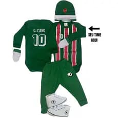 kit 5 peças-Personalisamos com o nome do seu bebê e seu time de coração-body bebê-moda infantil