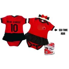 kit 3 peças Personalizada com nome e seu time de coração-body infantil bebê mêsversário-temáticos