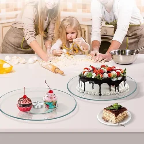 Prato Giratorio Boleira Suporte Confeitaria Vidro 30cm Base Estavel