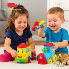 Kit de Brinquedos Moto Caminhão Trem Multicolorido Educativo Infantil Presentes Crianças