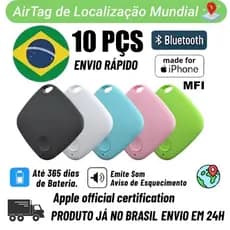 Kit com 2 a 5 Localizadores de Rastreador GPS Iphone MFI Tempo Real Longa Distância para Criança Cachorro Gato Mala Moto