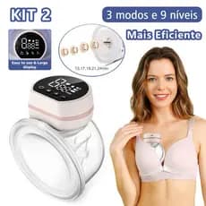 Bomba de Tira-Leite Materno Elétrica Recarregável USB | Modelo de Mão/Mãos Livres | 3 Modos e 9 Intensidades Silenciosa