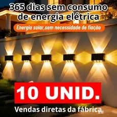Até 10 Arandelas de Parede LED Solar Externa, Ligar/Desligar Auto, Duração de 12h, à Prova d'Água, Luz Quente para Muro