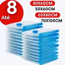 Kit Saco a Vácuo com Bomba Manual para Roupas de Cama 60x80cm | Organização a Vácuo para Viagem Mala Edredom Cobertores