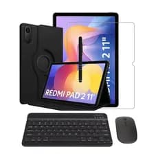 Kit Completo Capa Capinha Giratória Teclado Mouse Película Caneta Para Xiaomi Redmi Pad 2 11 Polegadas