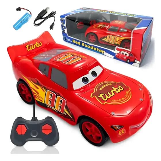 Carrinho Relâmpago Controle Remoto Recarregável Turbo Super Queen Car Race Red