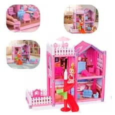 Castelo Casa Dos Sonhos De Boneca Princesa 120 Peças Brinquedo Infantil Com 2 Andares Escorregador