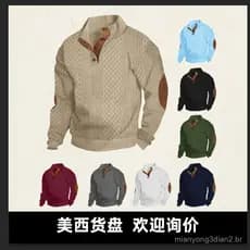 2025 Primavera Outono Masculino Cross-Border Tamanho Europeu Venda Quente Gola Alta Manga Longa Camisa Casual .