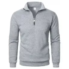 2025 novo estilo masculino gola alta meio zíper Casual forro de lã moletom Cross-Border cor sólida moda Pu