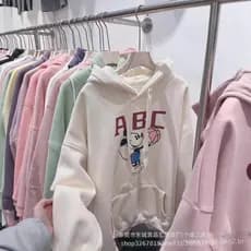 Forro de lã estilo americano engrossado outono inverno novo estilo moletom com capuz feminino versão coreana jaqueta tam