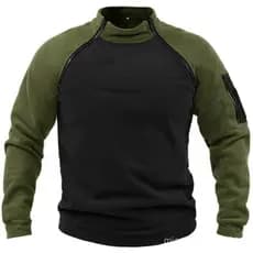 Cross-Border masculino gola alta esportes ao ar livre moletom outono inverno quente tático jaqueta de lã com zíper pulôv