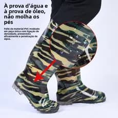 Botas de chuva para proteção no trabalho em canteiros de obras, botas de chuva de PVC para homens, de cano alto, antider