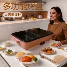 Mini panela elétrica portátil multifuncional para estudantes, com função de grill, para uso em dormitórios e residências