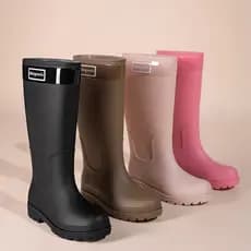 Botas de chuva de moda coreana e japonesa, botas de chuva extra-altas de 36cm para mulheres, calçados impermeáveis para