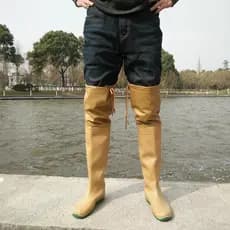 Preço de fábrica, calças de vadear com cano extra-alto e reforçado, botas de chuva, calçado resistente ao desgaste para