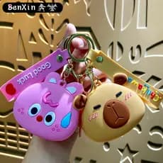 Bolsa de Moedas Criativa de Silicone para Crianças, Chaveiro, Pingente, Mini Bolsa Fofa para Fones de Ouvido, Bolsa de A
