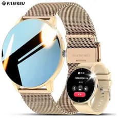 FLK Relógio Smartwatch Chamadas Bluetooth Frequência Cardíaca à prova d'água Smartwatch Relogio