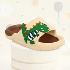 Chinelo Slide Infantil Masculino Menino dinossauro macio bicolor confortável antiderrapante