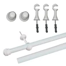 Kit Varão Simples 4 Metros 19mm Para Cortina Várias Cores Kit Suporte de Cortina Fácil Instalação