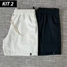 Kit 2 Bermudas de Linho Shorts Masculinas Mauricinho Praia Verão Premium De Marca