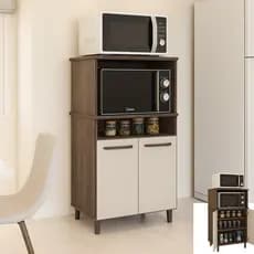 Balcão Multimoveis Multiuso Armario Kit Forno e Microondas Cozinha Premium Resistente Duravel