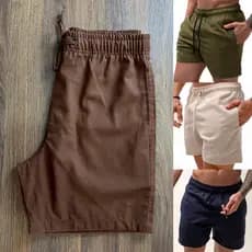 Short De Linho Masculino Mauricinho Curto Praia Verão Slim Premium Cores Impecável Nacional