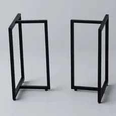 2 Base Modelo T 75x58 Em Aço Preto Pé Para Móveis Mesa Gamer e Estação de Trabalho e Jantar
