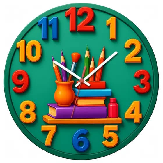 Relógio de Parede Decorativo Escola Pendulart 29cm Adesivado Silencioso