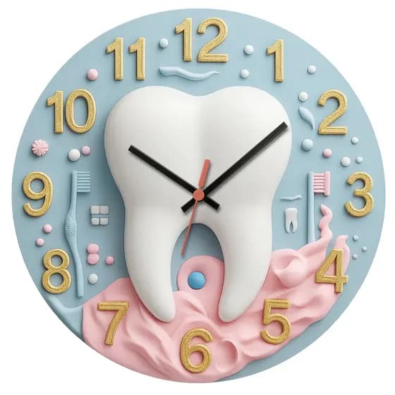 Relógio de Parede Decorativo Dentista Pendulart 29cm Adesivado Silencioso