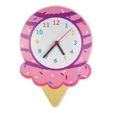 Relógio Parede 6mm Sorvete Relógio Sorvetinho Rosa-chiclete Branco Branco