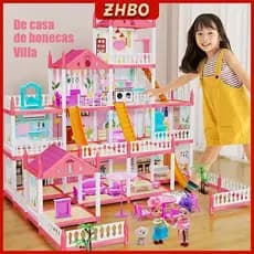 Conjunto de casa de bonecas infantil castelo de princesa brinquedo de montagem faça você mesmo Série