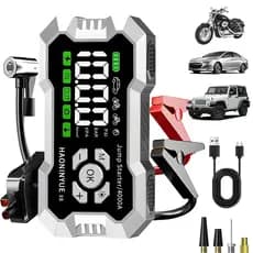 Auxiliar Partida Bateria Compressor Ar Emergência Portátil,15000mAh Auxiliar De Partida Bateria Veicular Com Power Bank
