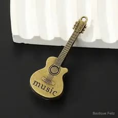Acessórios para violino, pingente retrô de moda para guitarra, colar de metal musical, pingente de chaveiro estilo europ