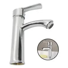 Torneira Misturador Monocomando 19,5cm Cúbica Água Quente e Fria Aço Inox Luxo
