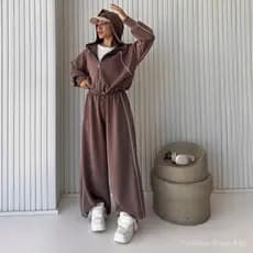Conjunto feminino casual de manga comprida com gola alta, calças listradas e cardigã com capuz, estilo europeu e america