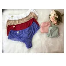 Kit  Calcinhas Plus Size Sensual Renda Feminina Calçolas Conforto Pala Larga Linha Premium