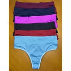 KIT CALCINHAS FEMININA CÓS ALTO FIO DUPLO EMPINA BUBUM DIA A DIA CASUAL