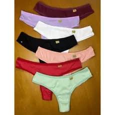 Kit Calcinhas Ribana Fio Duplo Canelada Conforto Dia a DIa Empina Bumbum Qualidade Não Marca No Corpo Suave Íntima