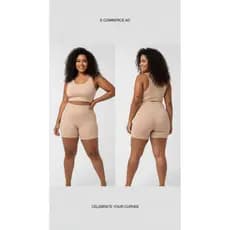 Calca Anagua Short Sob Vestido Segunda Pele Cós Alto Conforto Dia a Dia Liso Feminino Modeladora