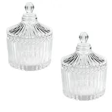 Conjunto 2 Potinhos de Vidros  Potiche 9 cm Decoração Velas Lembrancinhas